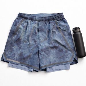 Lululemon Surge Lined Running Shorts Blue Tie Dye Size S